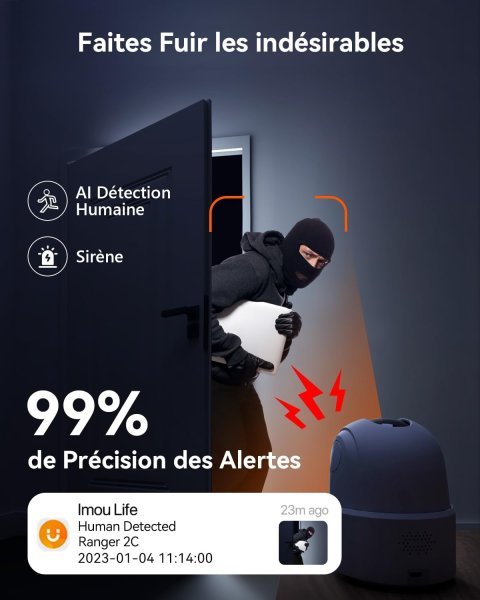 Imou 2K(3MP) WiFi Surveillance Camera Indoor 360° Smart Camera with Human Detection AI Tracking Two-Way Audio Siren Alexa Compatible for Baby/Pets