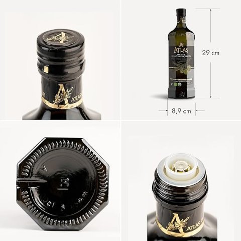 Atlas 1 LT Cold Press Extra Virgin Olive Oil with Polyphenol Rich from Morocco | Newly Harvested Unprocessed from One Single Family Farm | Moroccan Organic EVOO Trusted by Award-Winning Chefs