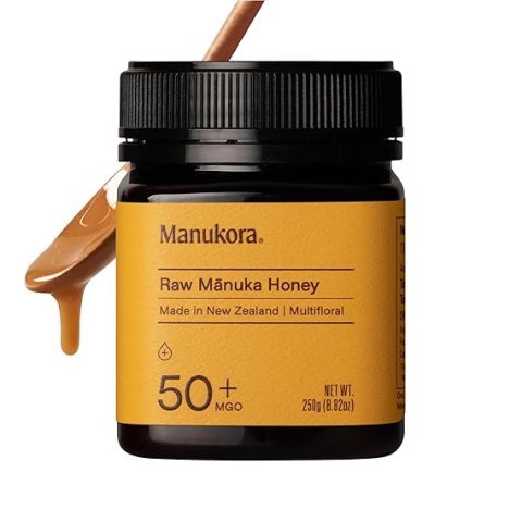 Manukora Raw Manuka Honey MGO 50+, New Zealand Honey, Superfood, 2000+ Natural Compounds, Non-GMO, 3rd-Party Tested, Glyphosate Residue Free, Traceable Hive-to-Hand, Immune and Daily Wellness Support, 250g
