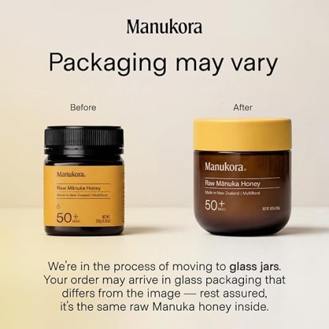 Manukora Raw Manuka Honey MGO 50+, New Zealand Honey, Superfood, 2000+ Natural Compounds, Non-GMO, 3rd-Party Tested, Glyphosate Residue Free, Traceable Hive-to-Hand, Immune and Daily Wellness Support, 250g