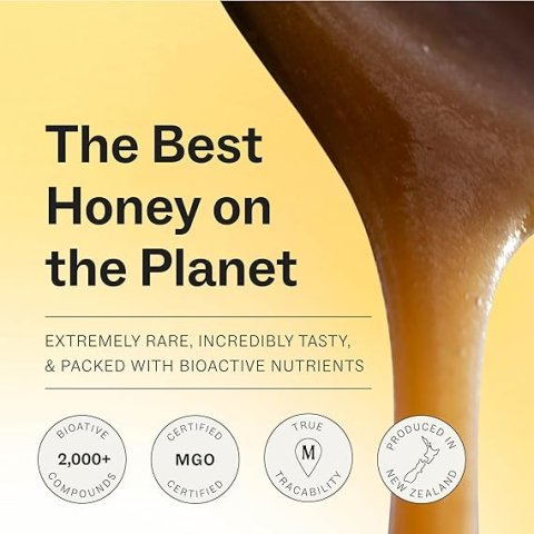 Manukora Raw Manuka Honey MGO 50+, New Zealand Honey, Superfood, 2000+ Natural Compounds, Non-GMO, 3rd-Party Tested, Glyphosate Residue Free, Traceable Hive-to-Hand, Immune and Daily Wellness Support, 250g