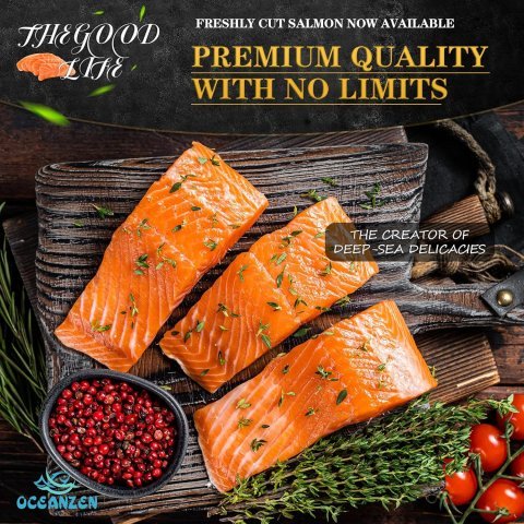 Fresh Atlantic Salmon Steaks (1 kg, 2.2 lb)