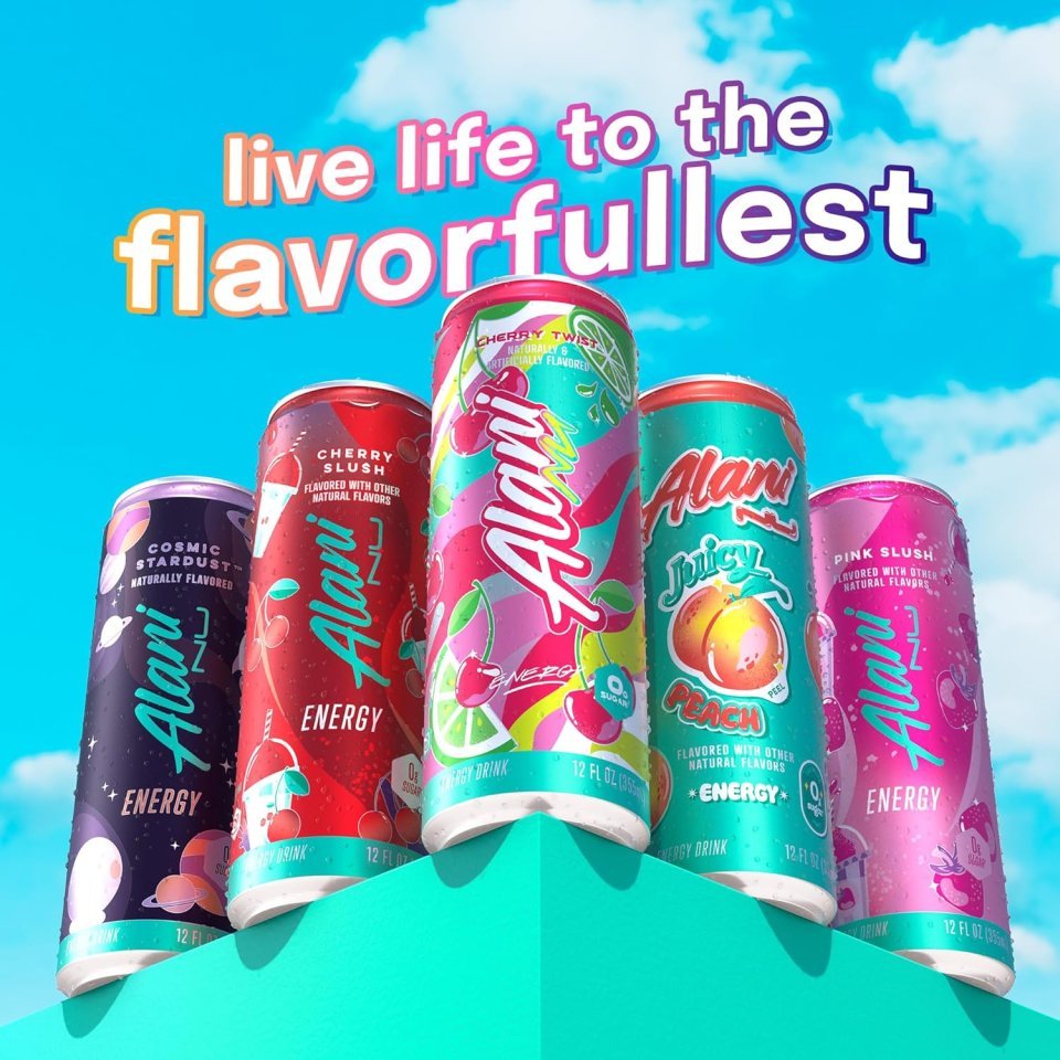 Alani Nu VARIETY PACK (CHERRY SLUSH, JUICY PEACH, ORANGE KISS), Low Calorie Energy Drinks, 100mg Caffeine, Biotin, B Vitamins, Zero Sugar, 10 Calories or Less, 8 Fl Oz Cans, 12 Pack