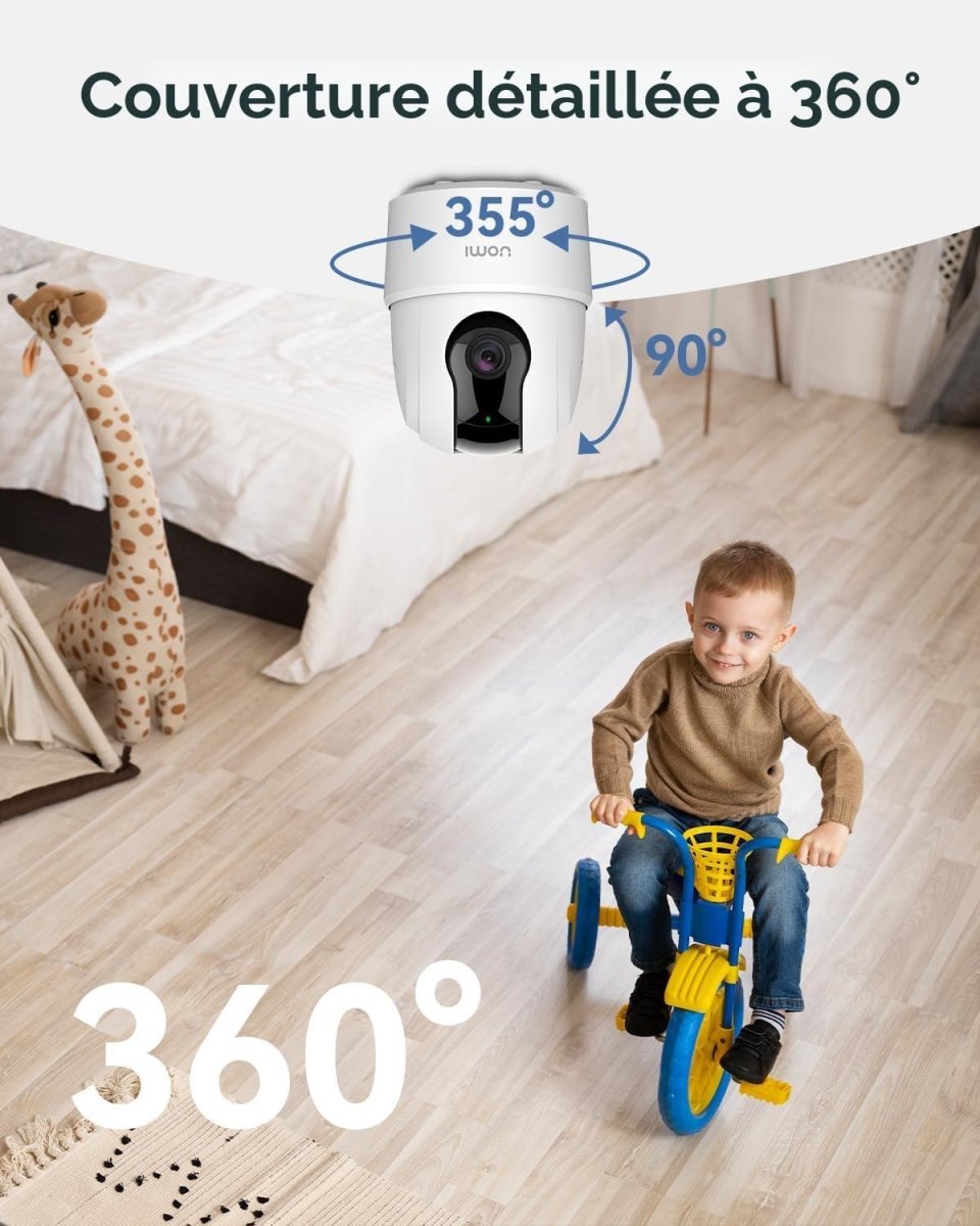 Imou 2K(3MP) WiFi Surveillance Camera Indoor 360° Smart Camera with Human Detection AI Tracking Two-Way Audio Siren Alexa Compatible for Baby/Pets