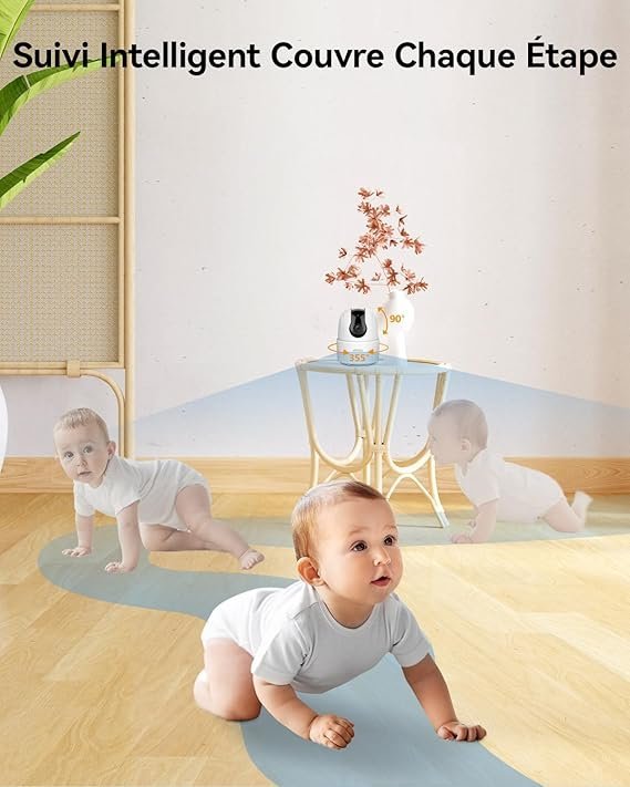 Imou 2K(3MP) WiFi Surveillance Camera Indoor 360° Smart Camera with Human Detection AI Tracking Two-Way Audio Siren Alexa Compatible for Baby/Pets