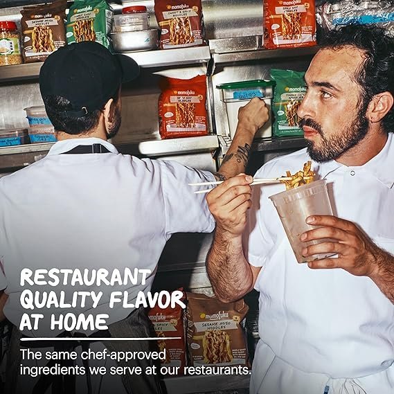 Momofuku Soy and Scallion Ramen Noodles by David Chang, 4 Pack of Restaurant Quality Air-Dried Instant Noodles Now with More Sauce & 10g of Protein
