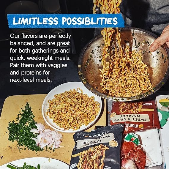 Momofuku Soy and Scallion Ramen Noodles by David Chang, 4 Pack of Restaurant Quality Air-Dried Instant Noodles Now with More Sauce & 10g of Protein