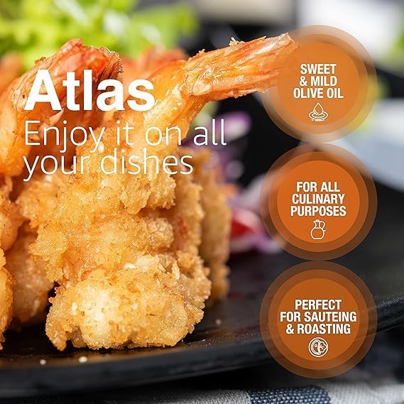 Atlas 1 LT Cold Press Extra Virgin Olive Oil with Polyphenol Rich from Morocco | Newly Harvested Unprocessed from One Single Family Farm | Moroccan Organic EVOO Trusted by Award-Winning Chefs