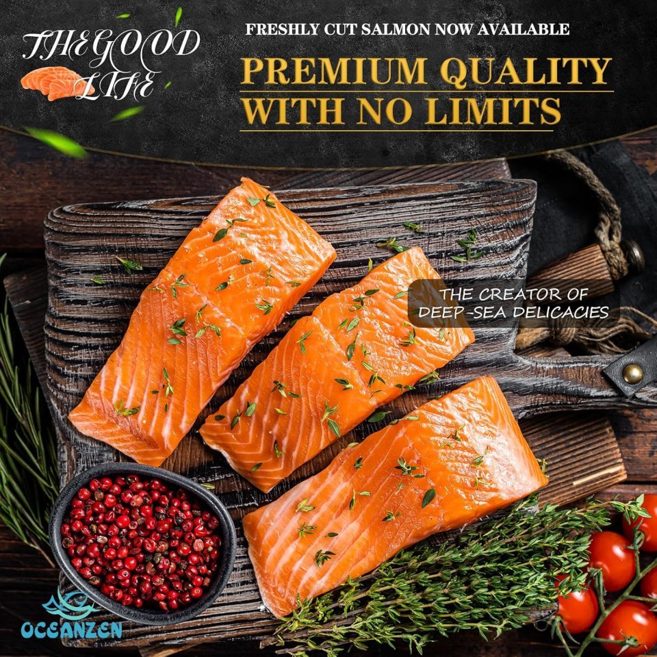 Fresh Atlantic Salmon Steaks (1 kg, 2.2 lb)