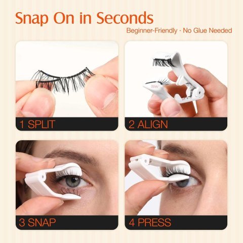 Reusable Magnetic Eyelashes Set with Tweezers | Glue-Free Fluffy Lashes