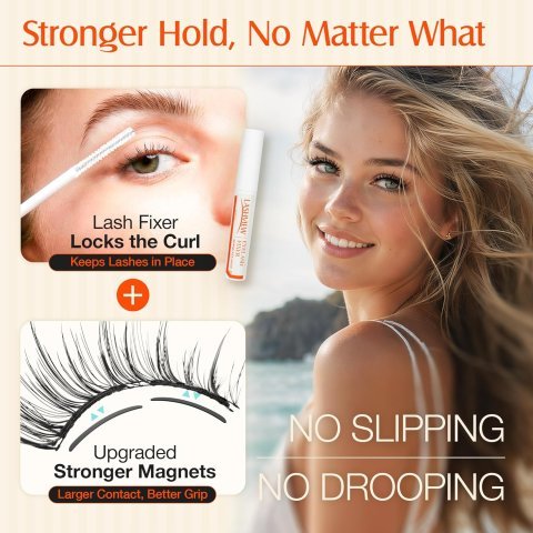 Reusable Magnetic Eyelashes Set with Tweezers | Glue-Free Fluffy Lashes