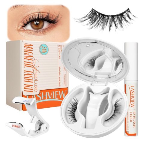 Reusable Magnetic Eyelashes Set with Tweezers | Glue-Free Fluffy Lashes