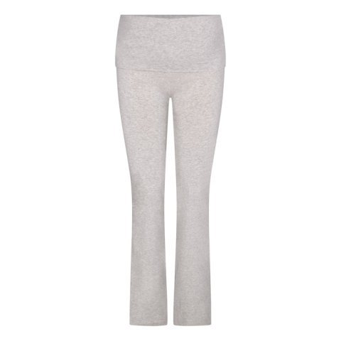 Cotton Jersey Maternity Foldover Pants in Light Heather Grey