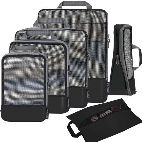 Buy BAGAIL Compression Packing Cubes Online | Expandable Travel Luggage Organizer Set (4, 6 & 8-Piece Options) - Black