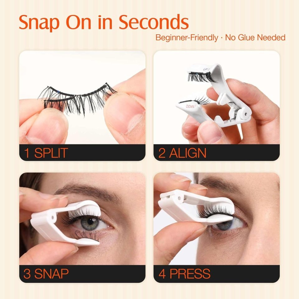 Reusable Magnetic Eyelashes Set with Tweezers | Glue-Free Fluffy Lashes