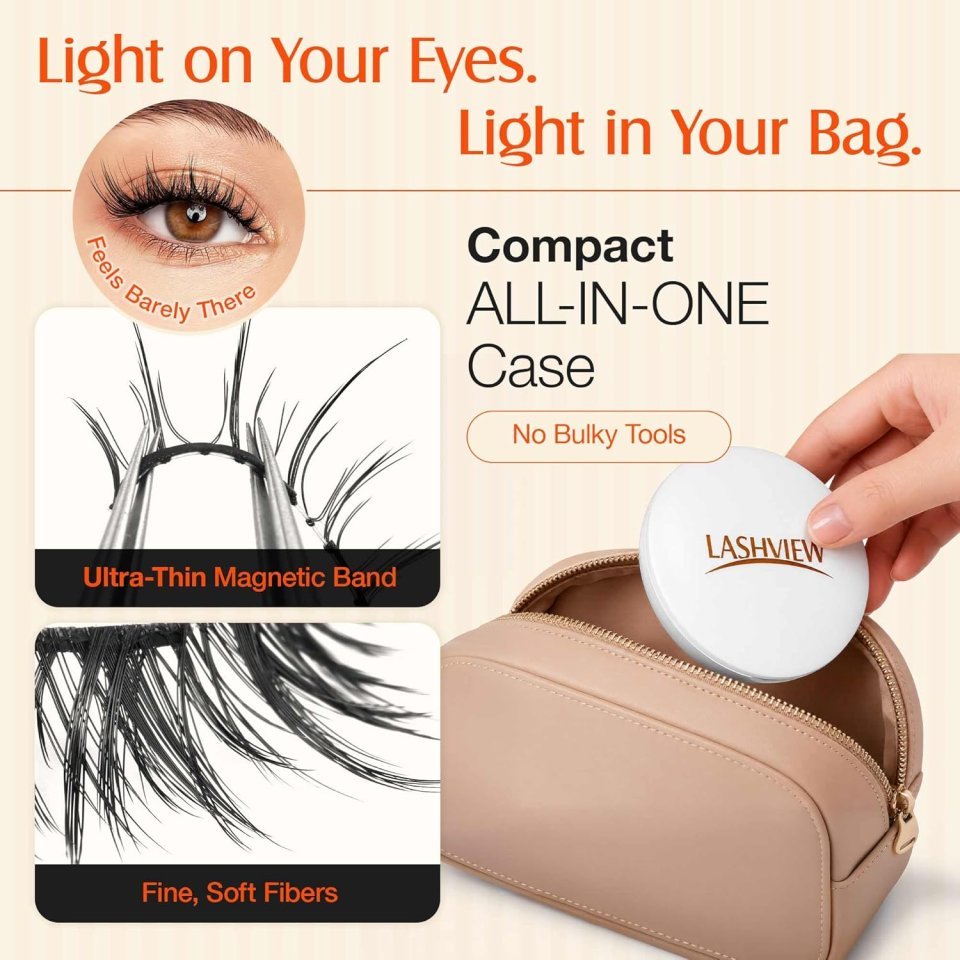 Reusable Magnetic Eyelashes Set with Tweezers | Glue-Free Fluffy Lashes