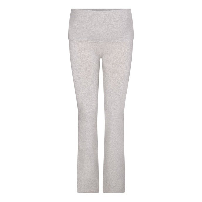 Cotton Jersey Maternity Foldover Pants in Light Heather Grey