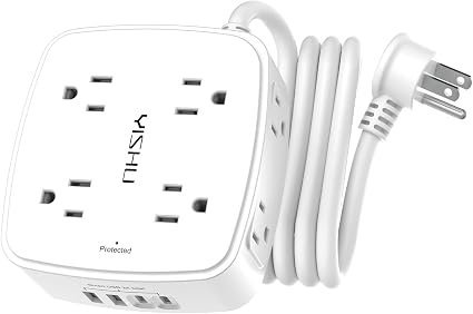 Buy 6 Ft Surge Protector Power Strip Online | 8 AC Outlets with 4 USB Ports, Flat Plug Extension Cord