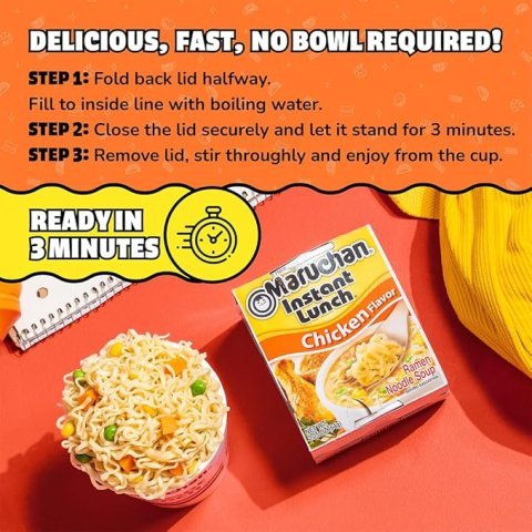 Buy Maruchan Instant Lunch Chicken Flavor Ramen Noodles Online | Japanese-Style Instant Noodle Soup 12 Pack