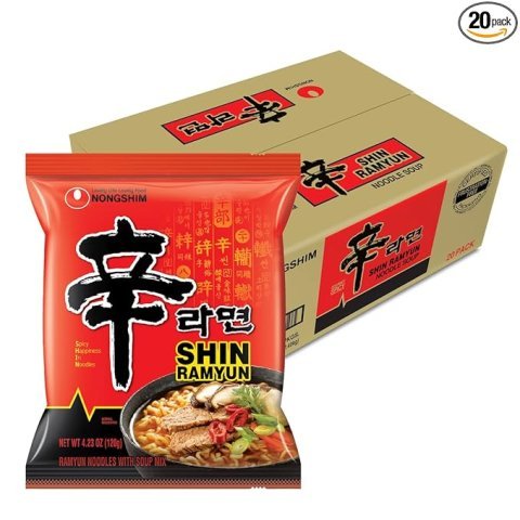 Buy Nongshim Shin Ramyun Spicy Korean Instant Noodles Online | Rich Beef Flavored Ramyun 4.23 oz 20 Pack