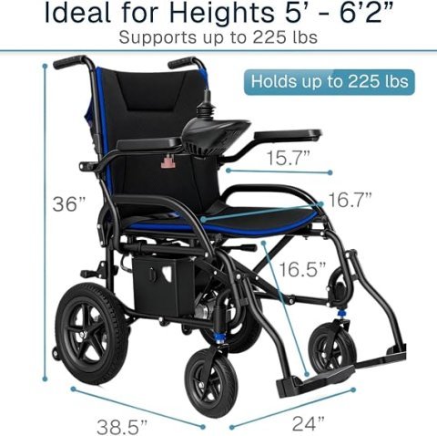 Buy Vive Lightweight Electric Wheelchair Online | Foldable Carbon Fiber Power Wheelchair for Adults & Seniors