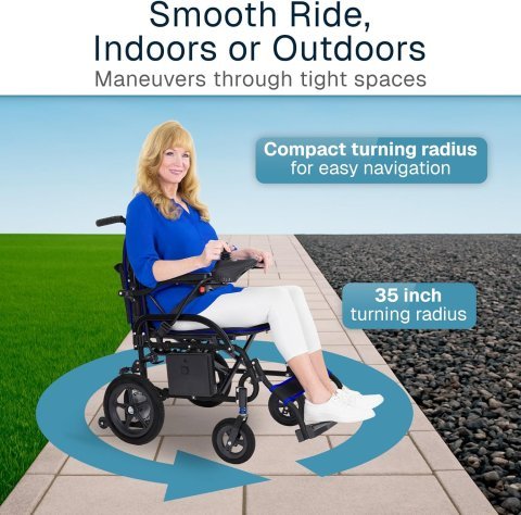 Buy Vive Lightweight Electric Wheelchair Online | Foldable Carbon Fiber Power Wheelchair for Adults & Seniors