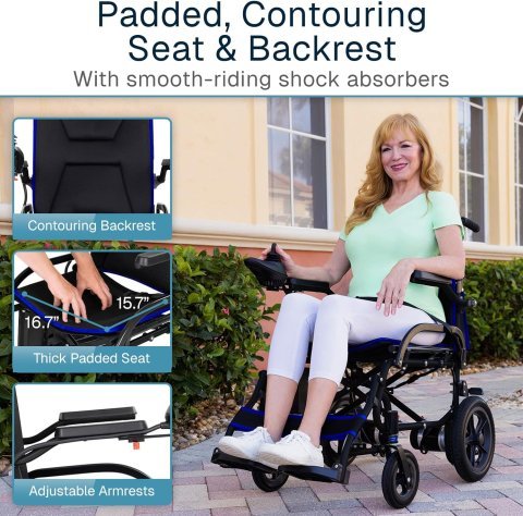 Buy Vive Lightweight Electric Wheelchair Online | Foldable Carbon Fiber Power Wheelchair for Adults & Seniors