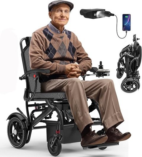 Buy Foldable Lightweight Electric Wheelchair Online | Airline Approved Carbon Fiber Power Wheelchair for Adults