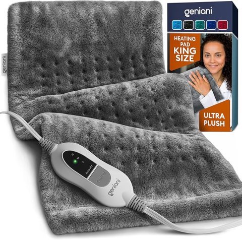 Buy GENIANI Electric Heating Pad Online | Heating Pad for Back Pain, Neck, Shoulders & Cramps Relief