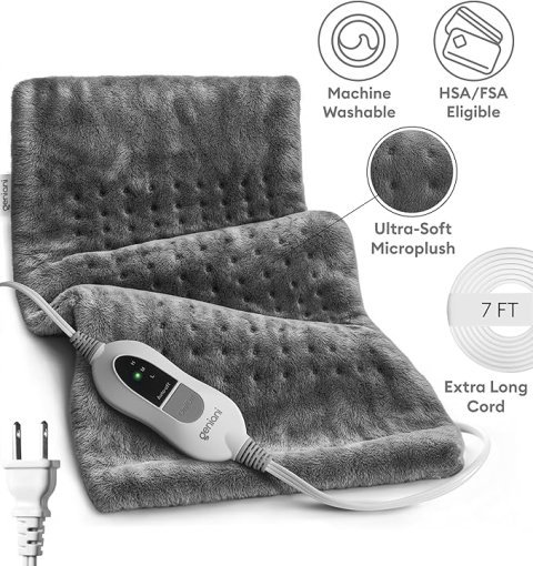 Buy GENIANI Electric Heating Pad Online | Heating Pad for Back Pain, Neck, Shoulders & Cramps Relief