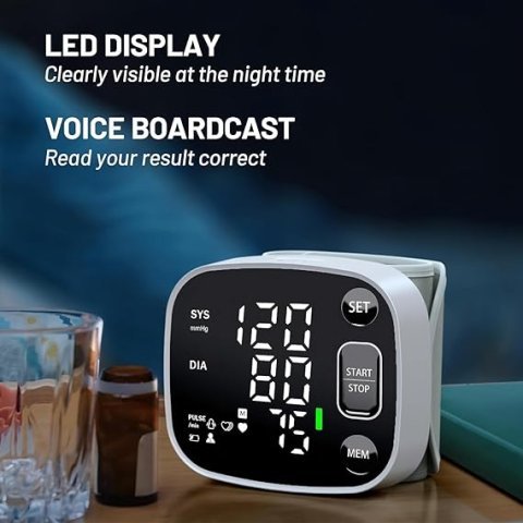 Buy Oklar Wrist Blood Pressure Monitor Online | Rechargeable Digital BP Monitor with Voice Broadcast