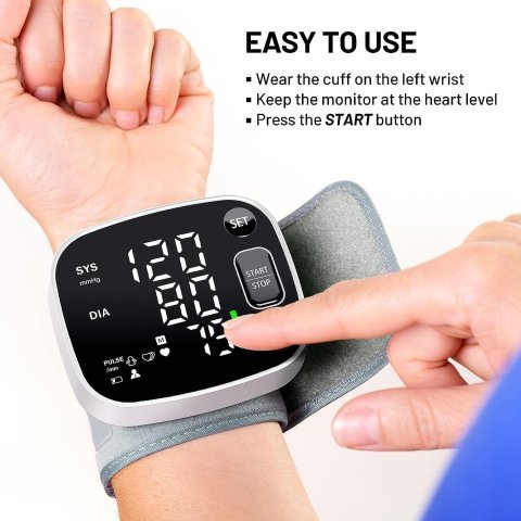 Buy Oklar Wrist Blood Pressure Monitor Online | Rechargeable Digital BP Monitor with Voice Broadcast