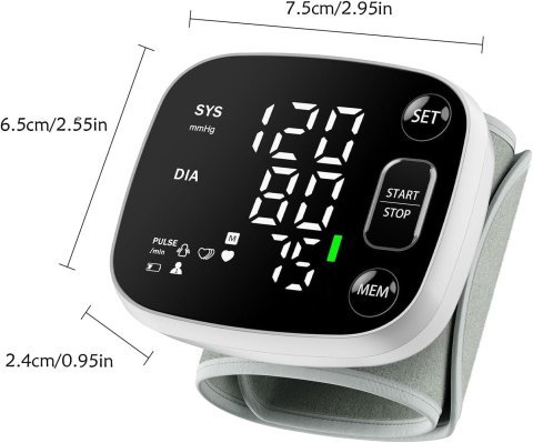 Buy Oklar Wrist Blood Pressure Monitor Online | Rechargeable Digital BP Monitor with Voice Broadcast