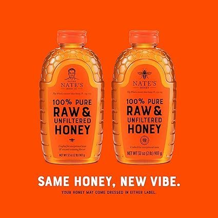 Buy Nate's 100% Pure Raw & Unfiltered Honey Online | Natural Premium Honey in 32 oz Squeeze Bottle