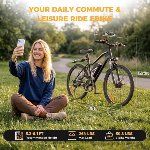 Buy Electric Bike for Adults Online | 1500W/1000W Peak Motor Commuter E-Bike with Removable Battery