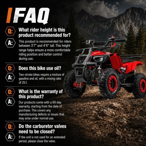 Buy 49cc Kids Gas ATV Online | All-Terrain Gas Powered 4-Wheeler with Hydraulic Brakes