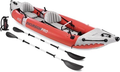 Buy INTEX Excursion Pro K2 Inflatable Kayak Set Online | 2-Person Fishing & Recreational Kayak with Paddles & Pump