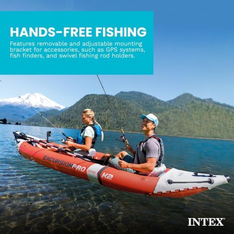 Buy INTEX Excursion Pro K2 Inflatable Kayak Set Online | 2-Person Fishing & Recreational Kayak with Paddles & Pump