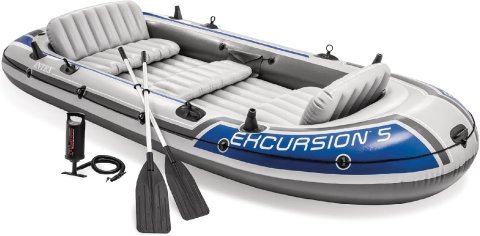 Buy Intex Excursion 5 Person Inflatable Boat Online | 5-Seater Fishing & Recreational Raft with Oars