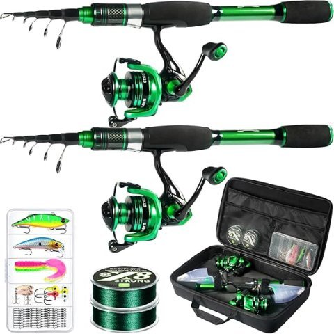 Buy Ghosthorn Fishing Rod and Reel Combo Online | Telescoping Graphite Travel Fishing Pole Kit
