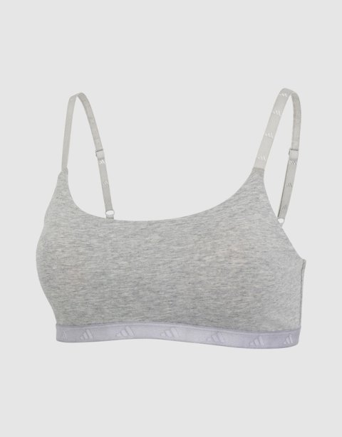 Soft Cotton Jersey Scoop Bralette in Light Heather Grey