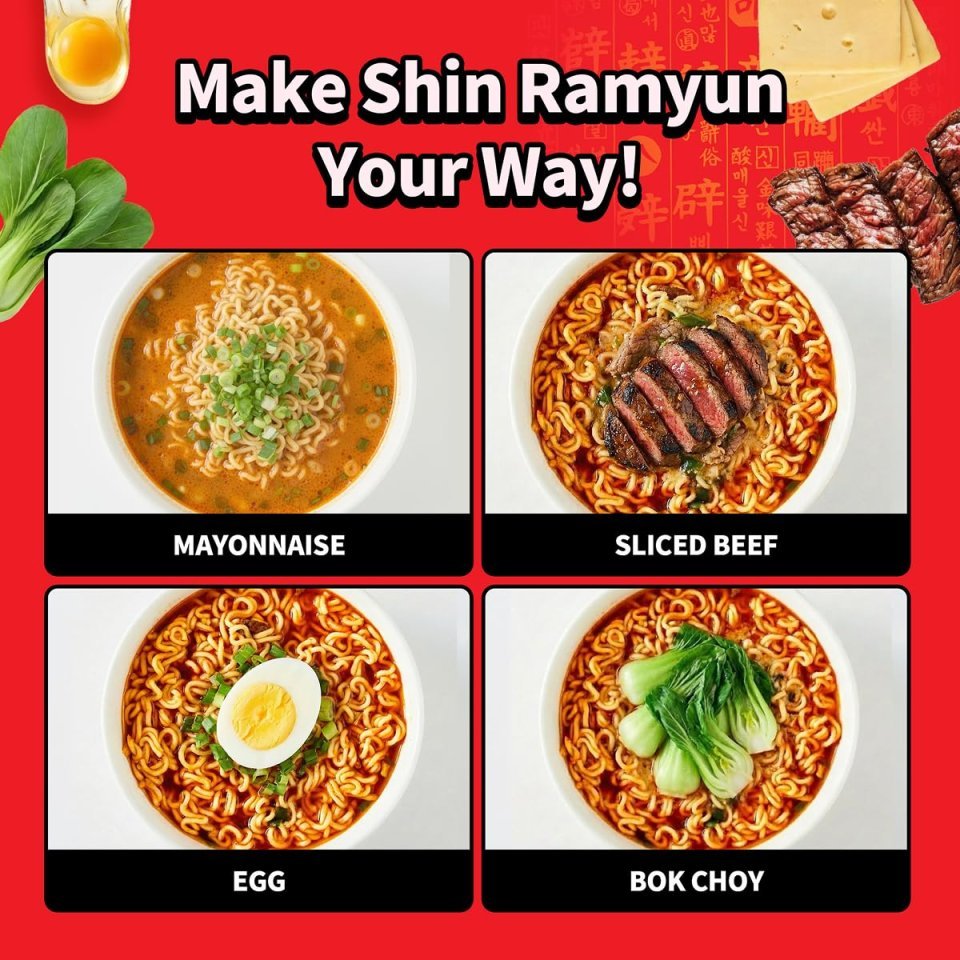 Buy Nongshim Shin Ramyun Spicy Korean Instant Noodles Online | Rich Beef Flavored Ramyun 4.23 oz 20 Pack