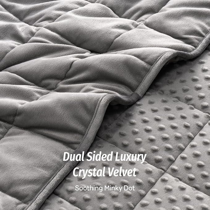 Buy Wemore Minky Dot Weighted Blanket Twin Size 15 lbs Online | Soft Weighted Blanket for Better Sleep & Stress Relief