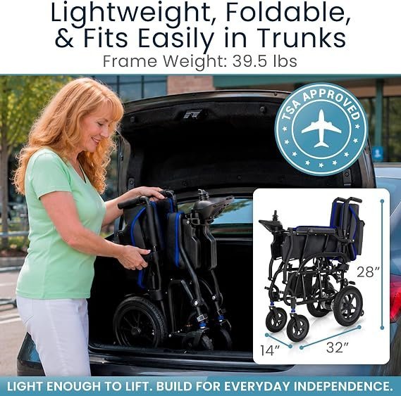 Buy Vive Lightweight Electric Wheelchair Online | Foldable Carbon Fiber Power Wheelchair for Adults & Seniors