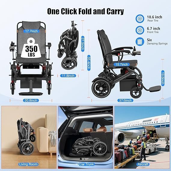 Buy Foldable Lightweight Electric Wheelchair Online | Airline Approved Carbon Fiber Power Wheelchair for Adults