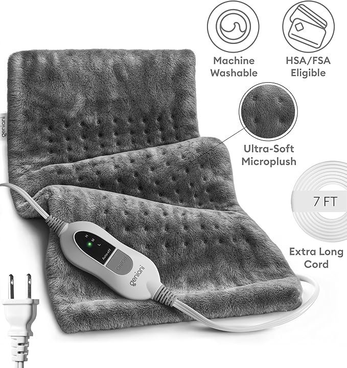 Buy GENIANI Electric Heating Pad Online | Heating Pad for Back Pain, Neck, Shoulders & Cramps Relief