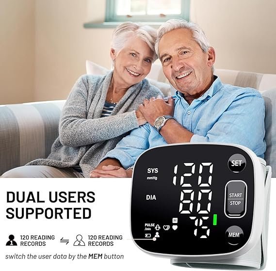 Buy Oklar Wrist Blood Pressure Monitor Online | Rechargeable Digital BP Monitor with Voice Broadcast