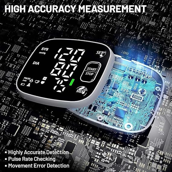 Buy Oklar Wrist Blood Pressure Monitor Online | Rechargeable Digital BP Monitor with Voice Broadcast