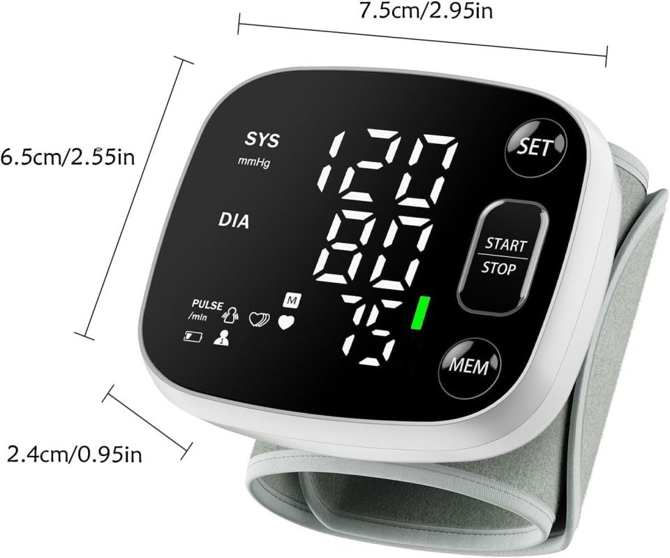 Buy Oklar Wrist Blood Pressure Monitor Online | Rechargeable Digital BP Monitor with Voice Broadcast