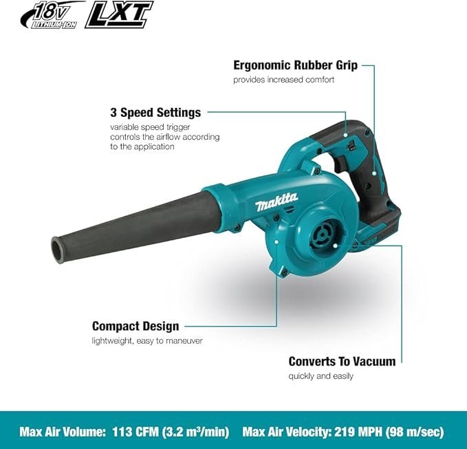 Buy Makita DUB185Z Cordless Handheld Leaf Blower Online | 18V LXT Lithium-Ion Compact Blower